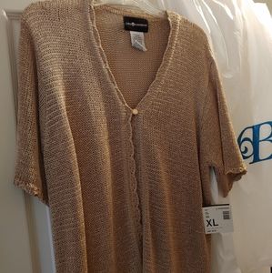 Short sleeve sweater tan